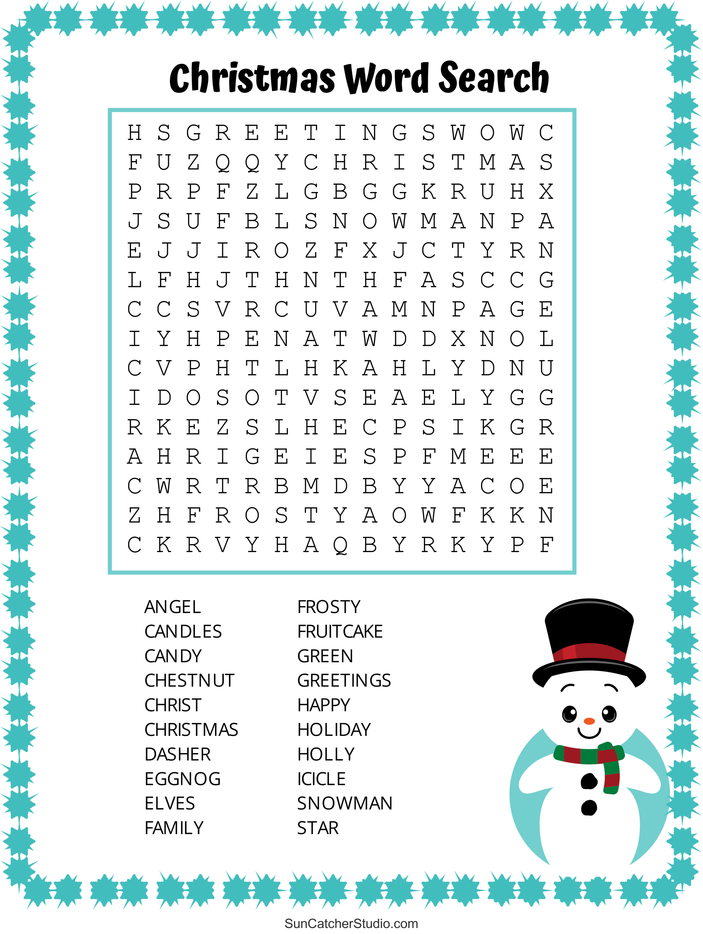 christmas word search (free printable pdf puzzles) – free